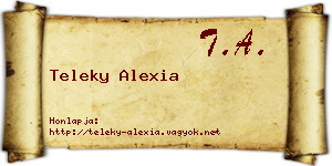 Teleky Alexia névjegykártya